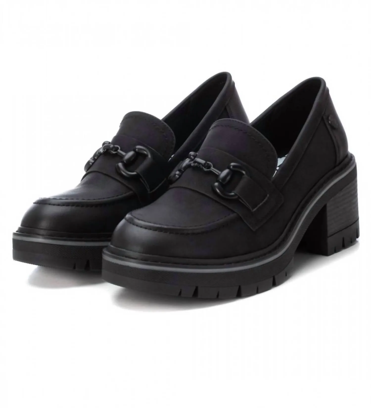 Women's Heeled Moccasins In Black
