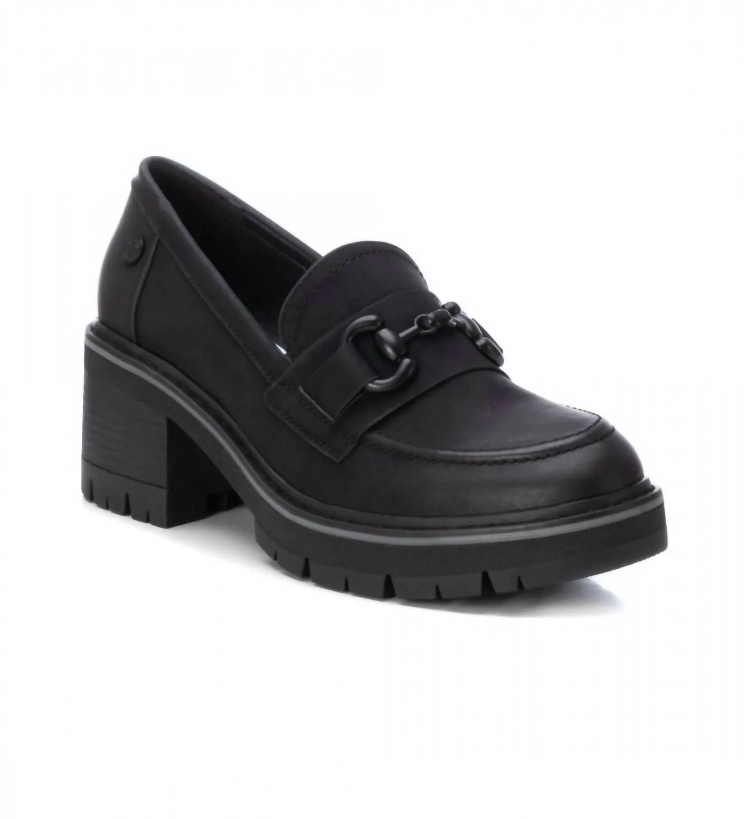 Women's Heeled Moccasins In Black