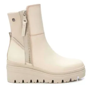 Women's Leather Booties In White