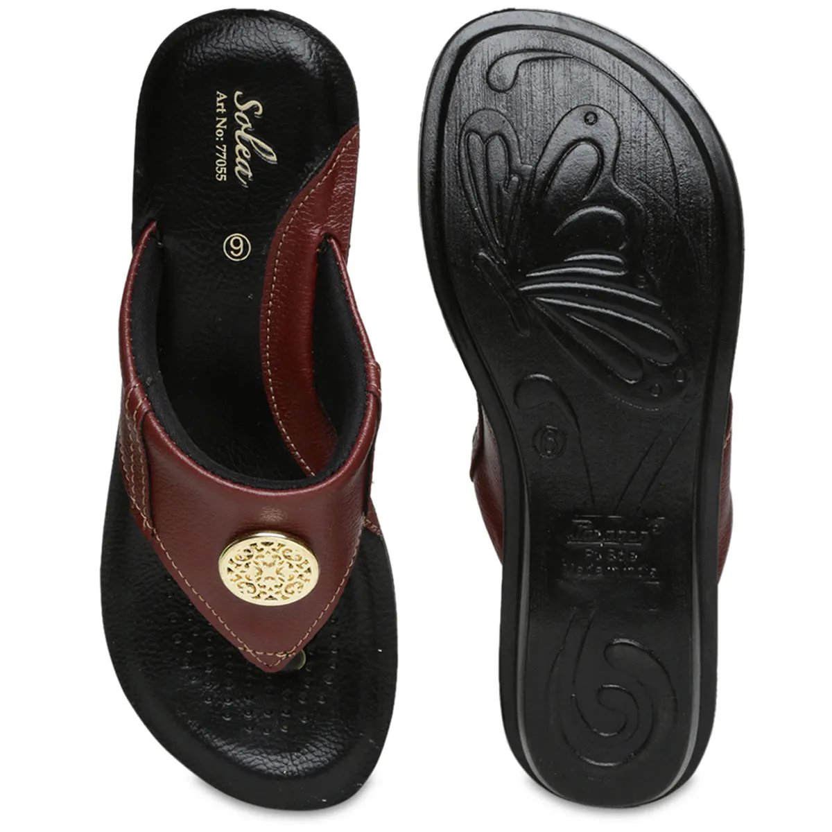 Women's Maroon Solea Flip-Flops