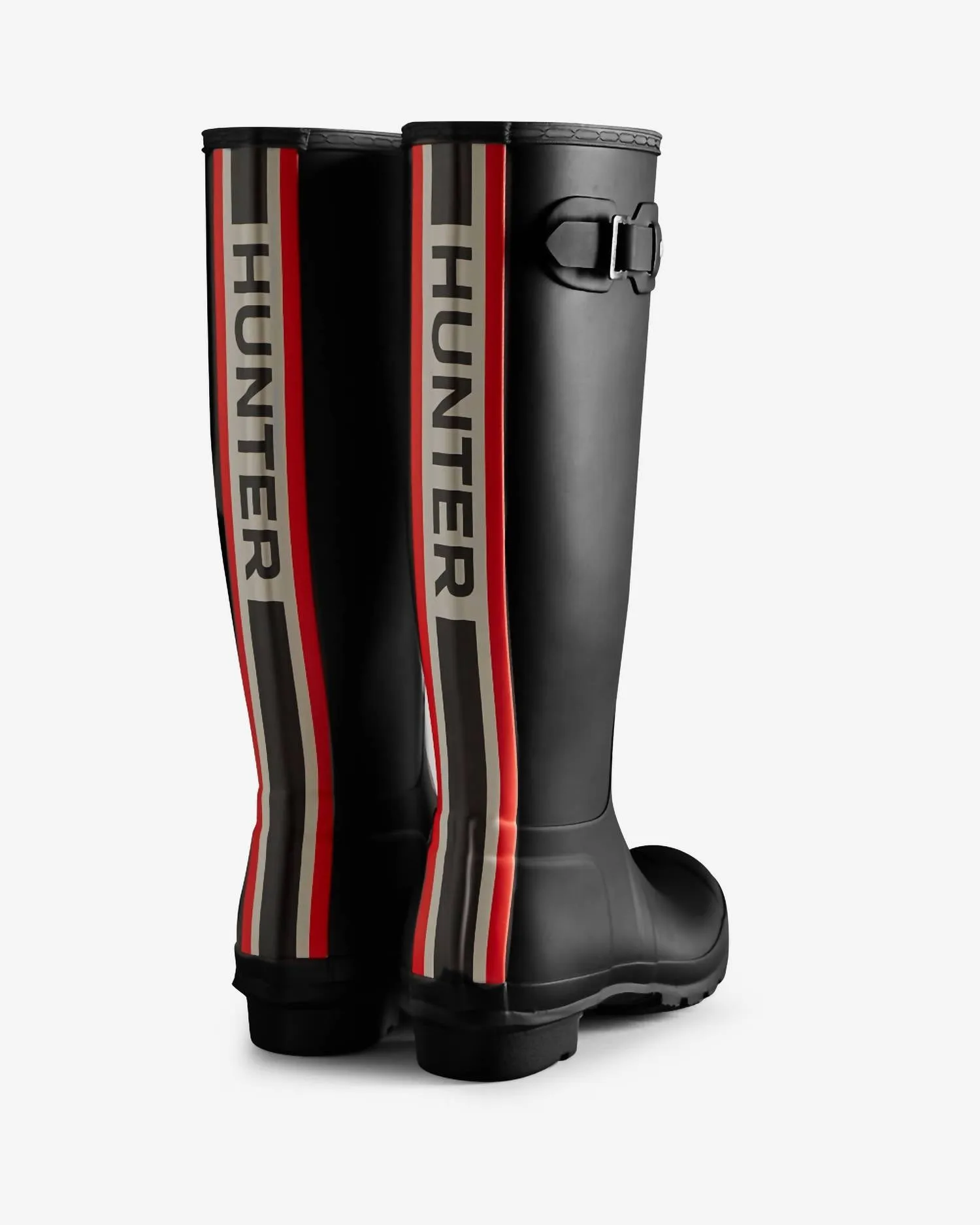 Women's Original Tall Tri-Colour Logo Backstrap Boot In Black