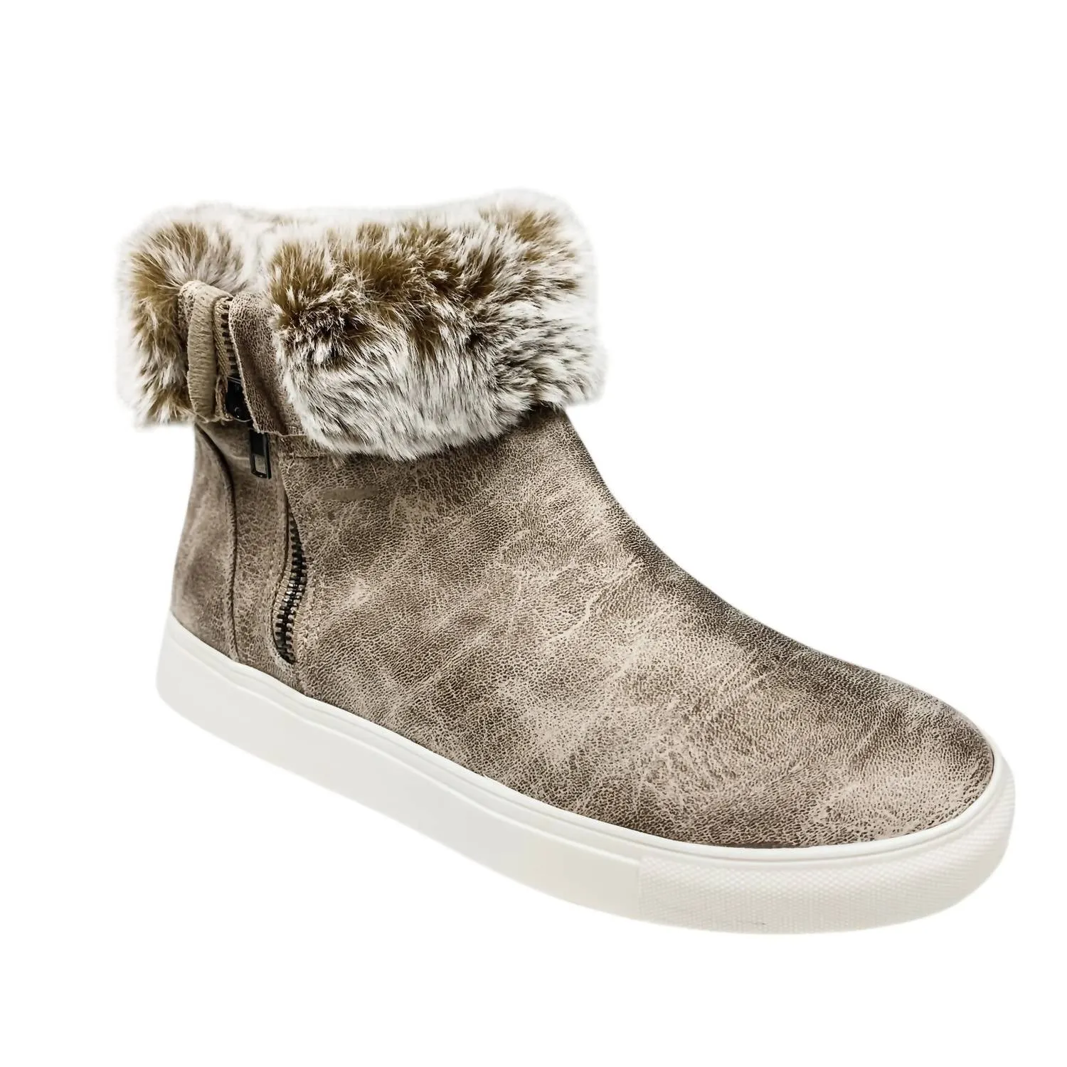 Women's Plusher Bootie In Cream