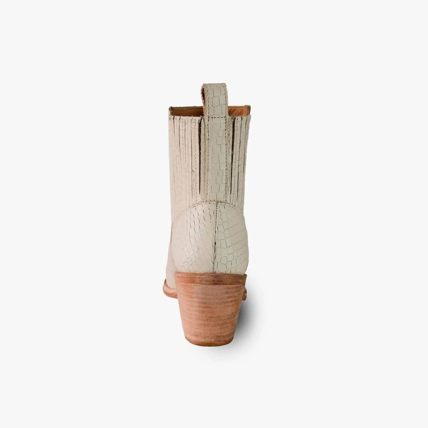 Women's Premium Embossed Leather Ankle Legacy Boots In Cream