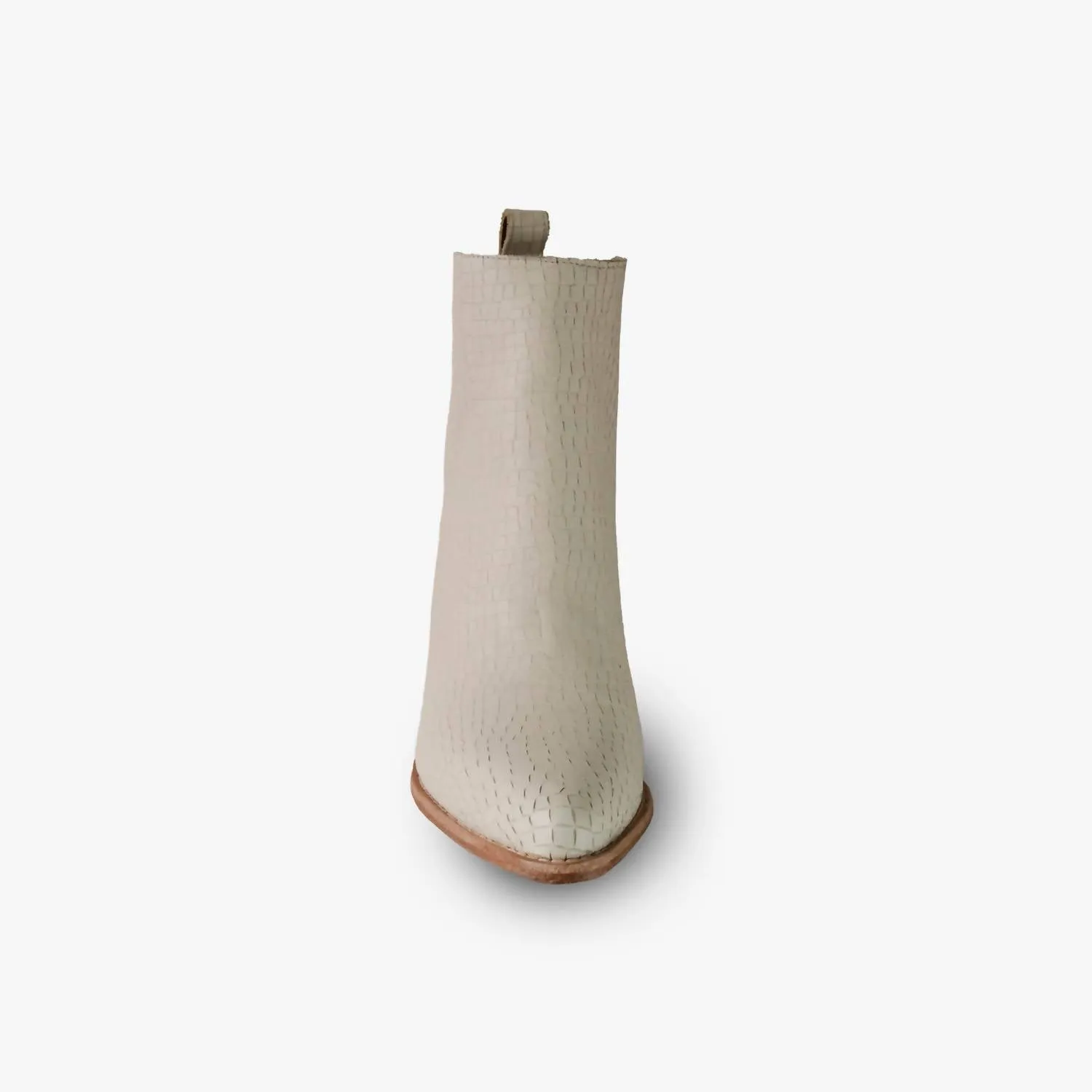 Women's Premium Embossed Leather Ankle Legacy Boots In Cream