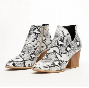 Women's Python Booties In White