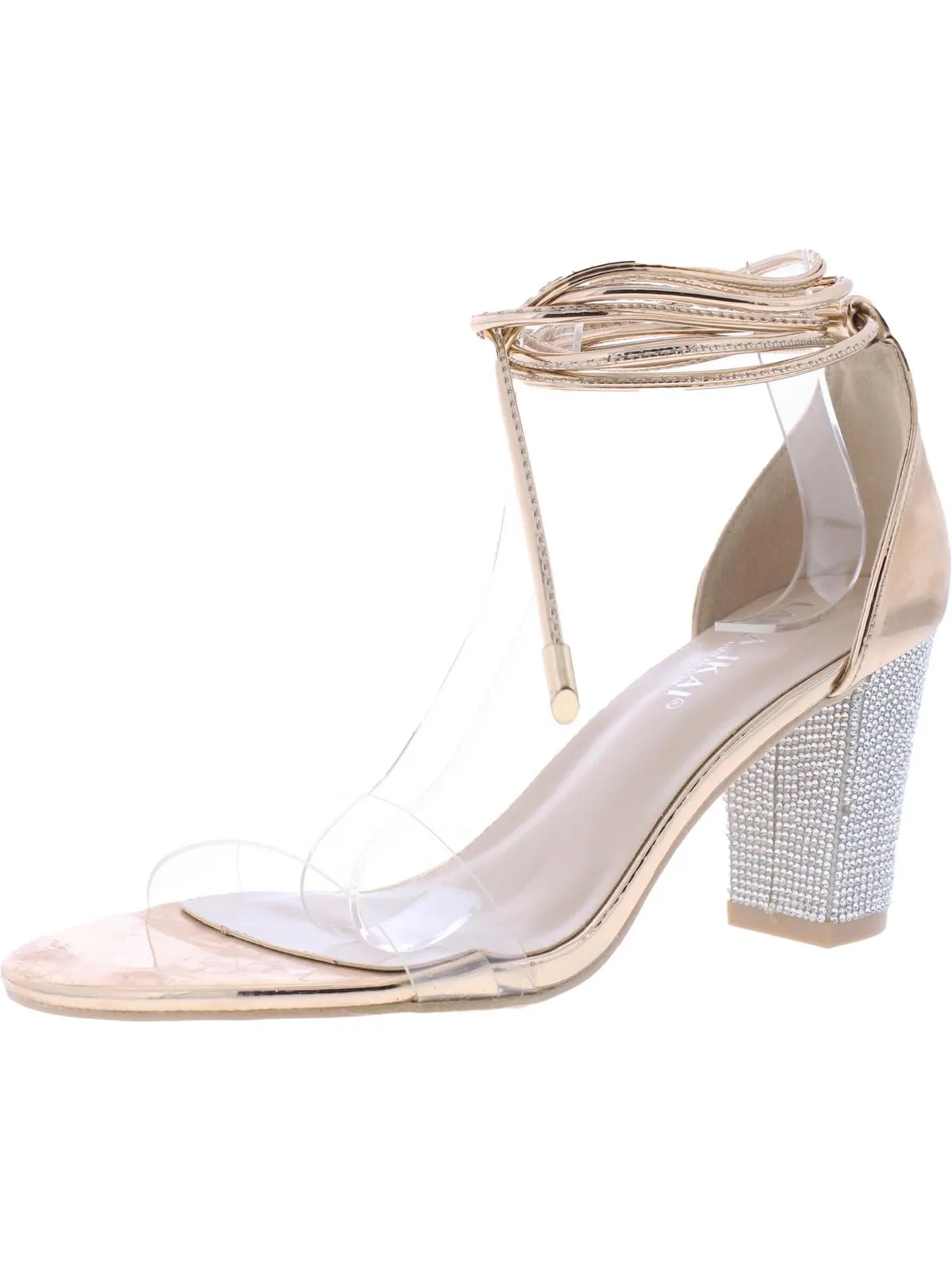 Womens Rhinestone Strappy Strappy Sandals