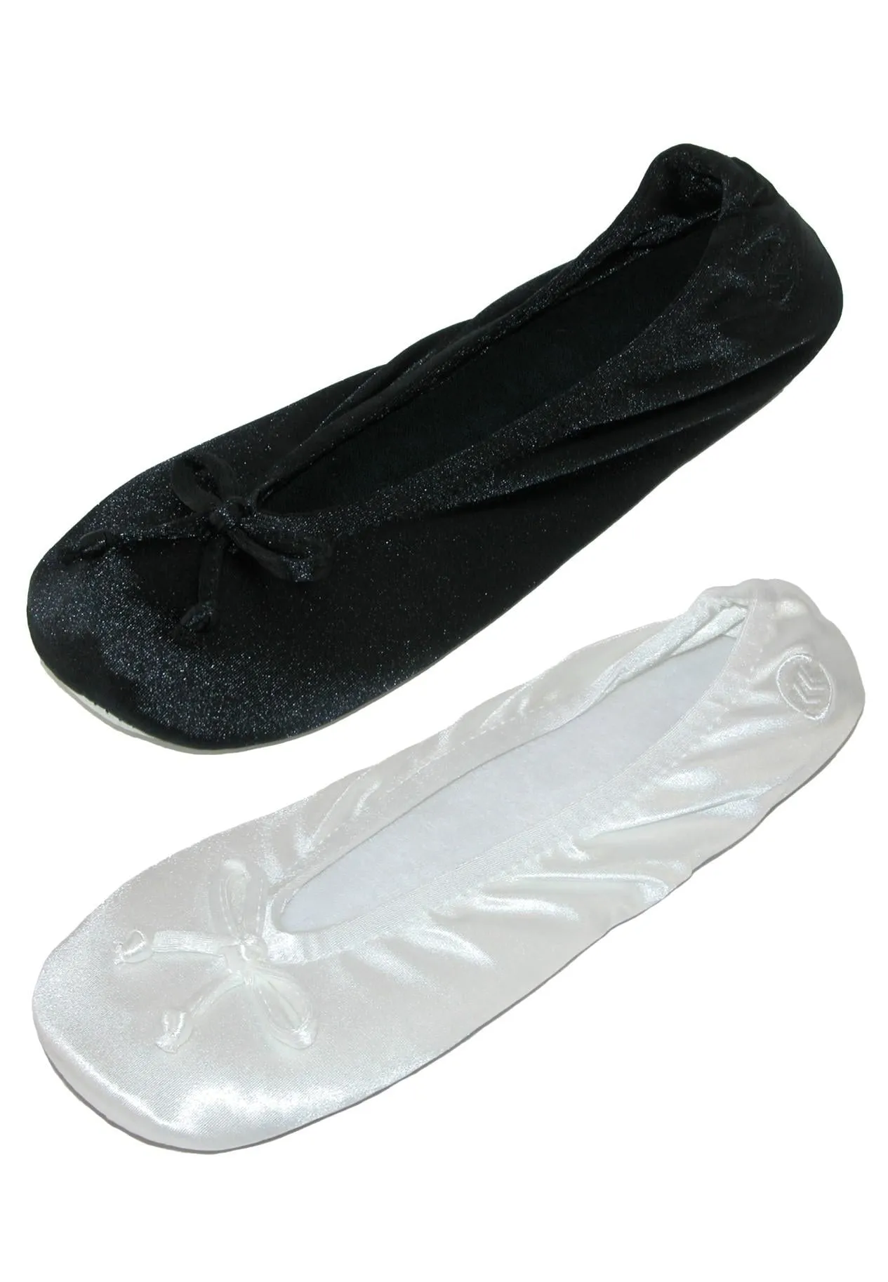 Women's Satin Classic Ballerina Slippers (Pack of 2)