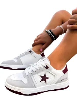 Women's Step Up Sneakers Shoes In Grey|White