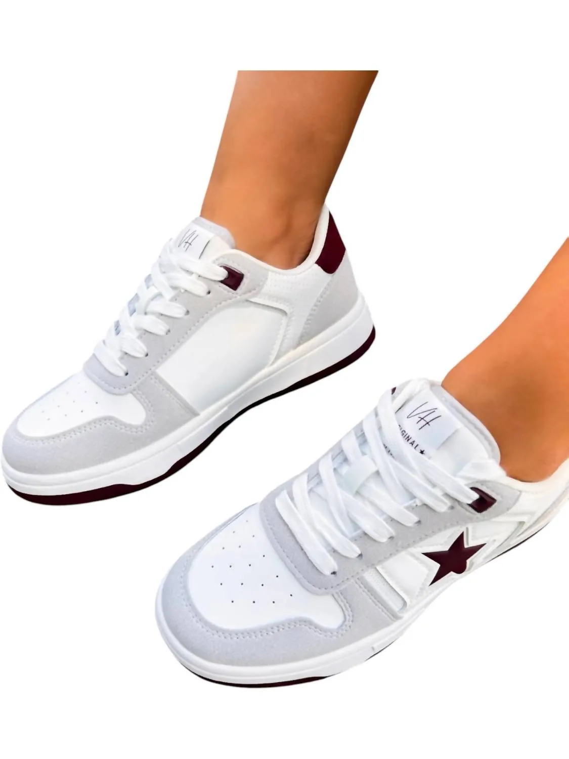 Women's Step Up Sneakers Shoes In Grey|White