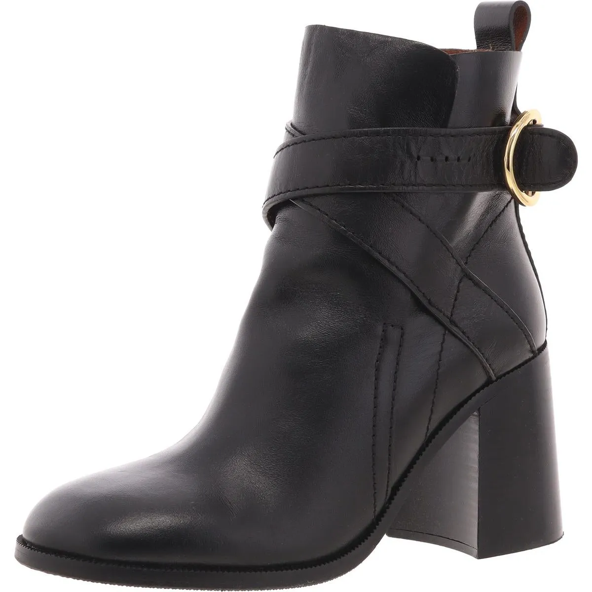 Womens Suede Buckle Booties