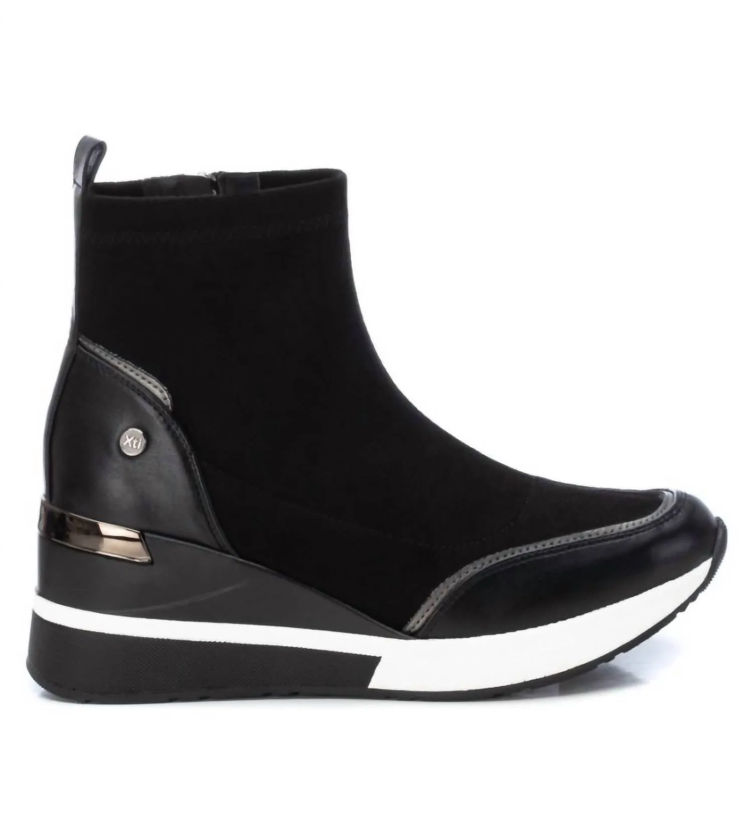 Women's Suede Wedge Booties In Black