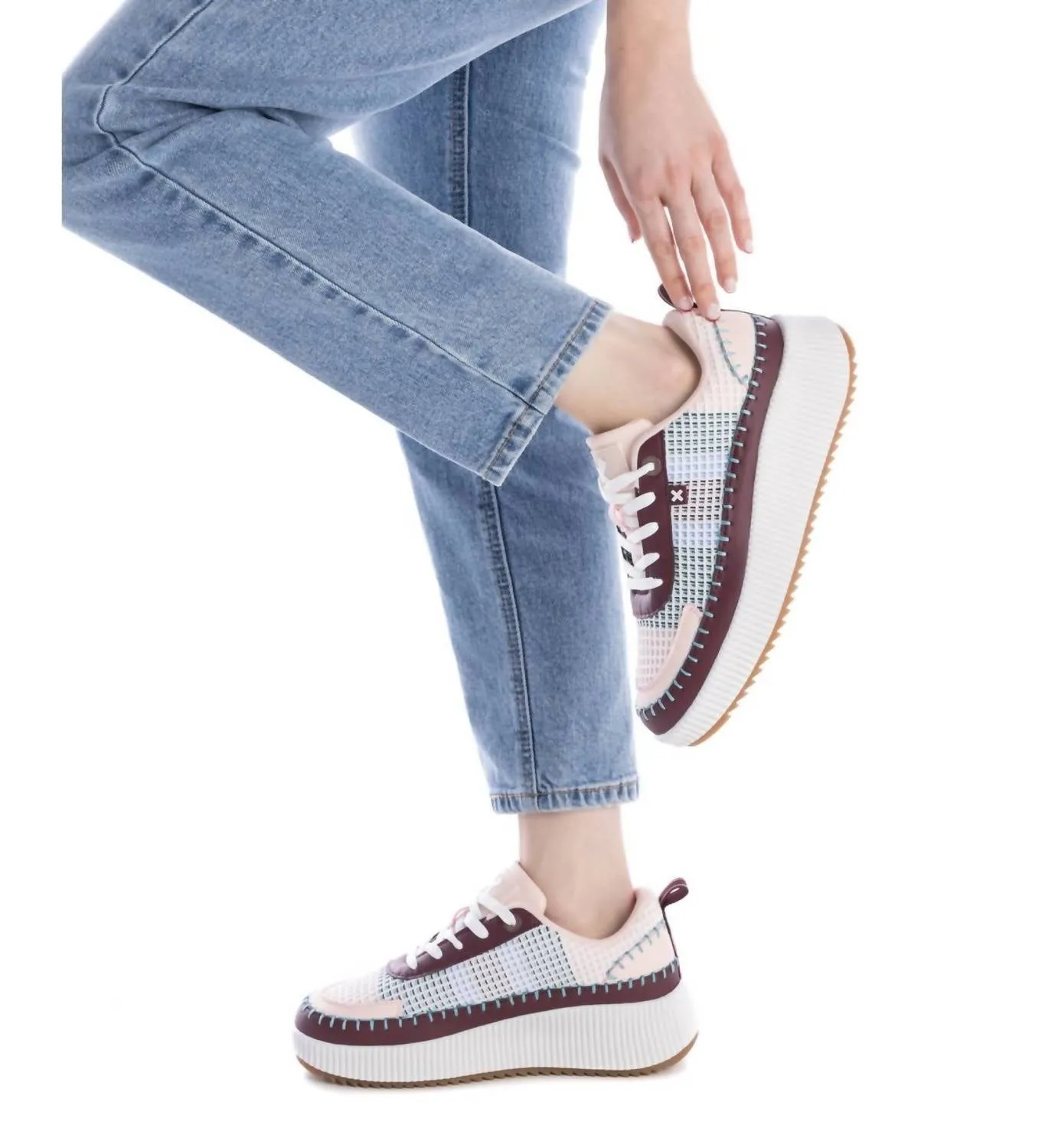Women's Technical Modern Sneakers In Burgundy
