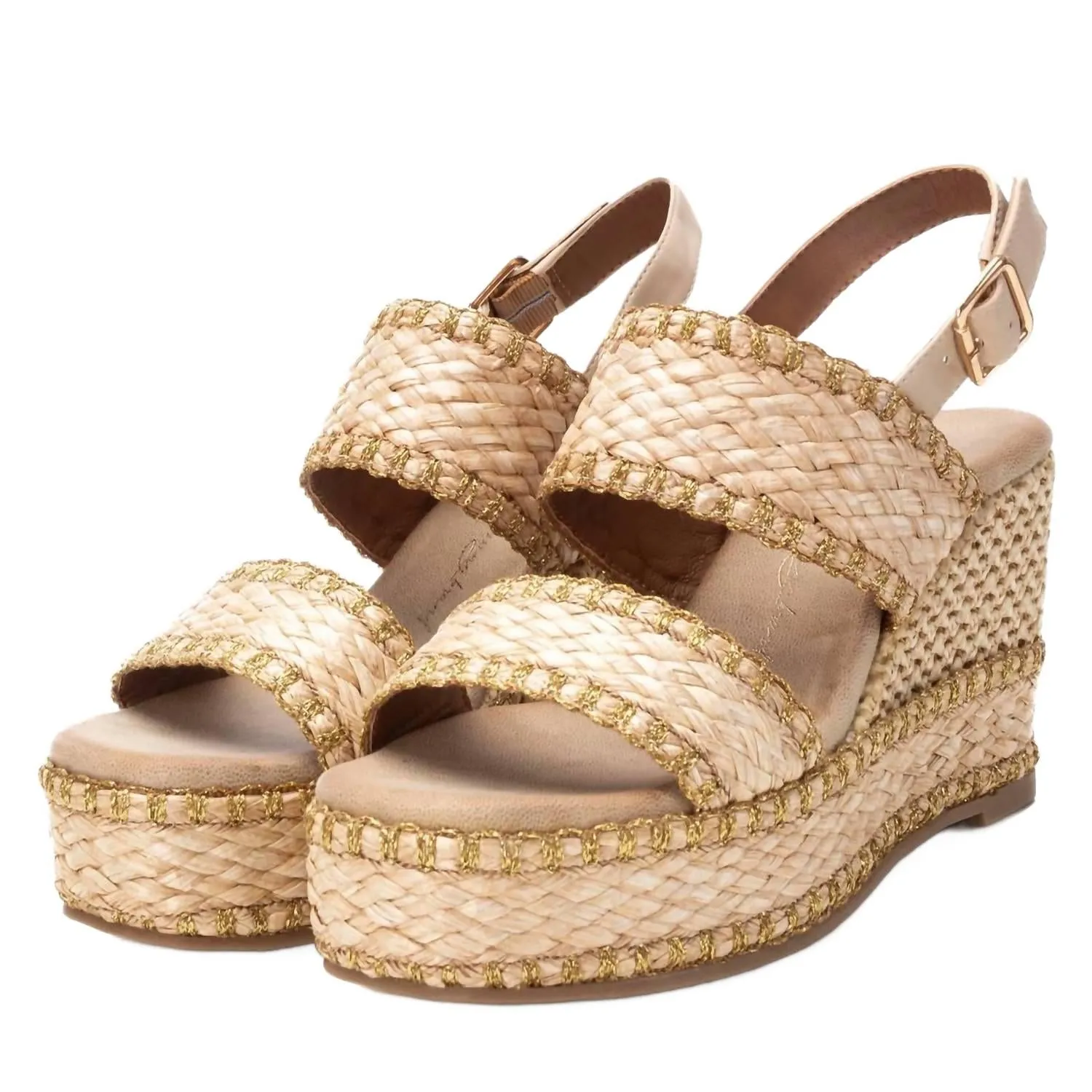 Women's Wedge Sandals In Beige