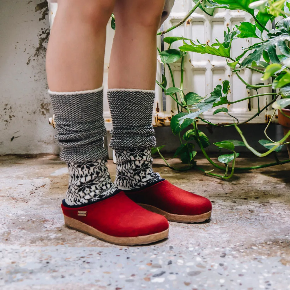 Wool Felt Clogs - Kris - Paprika (Adults 36-42) *Pre-order
