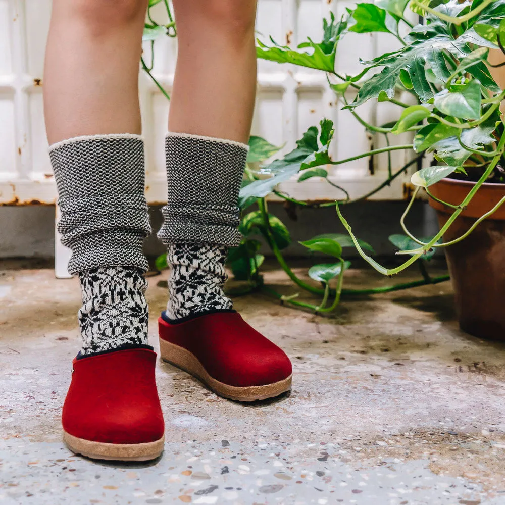 Wool Felt Clogs - Kris - Turquoise AW24 (Adults 36-41)