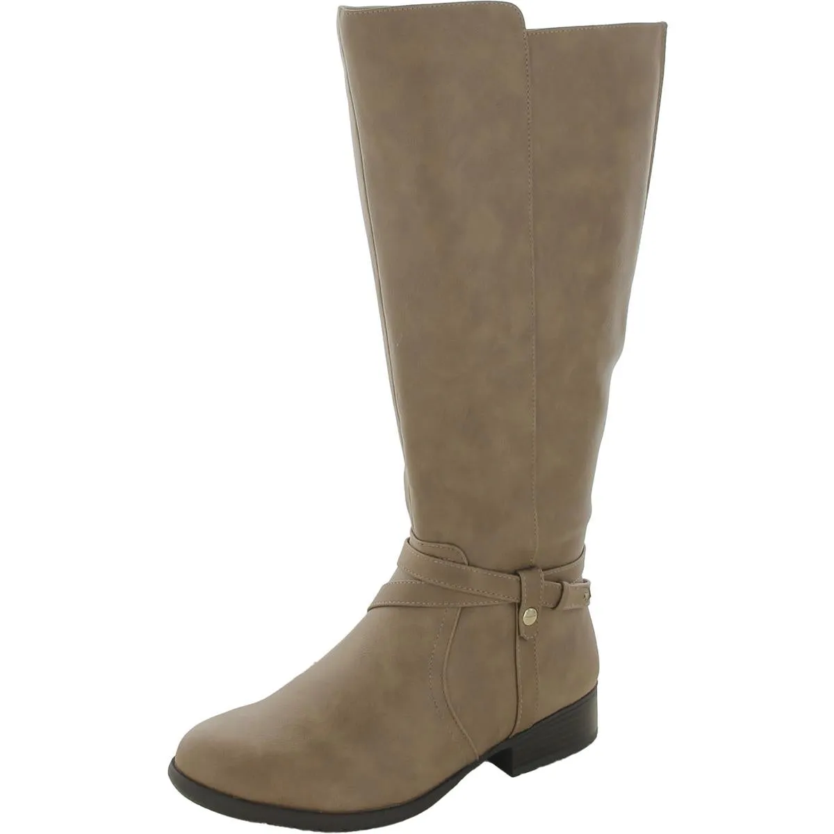 Xtrovert Womens Faux Leather Wide Calf Riding Boots