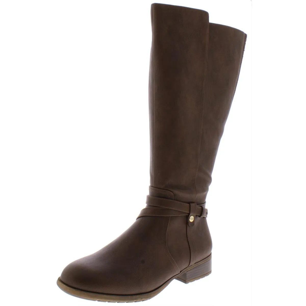 Xtrovert Womens Faux Leather Wide Calf Riding Boots